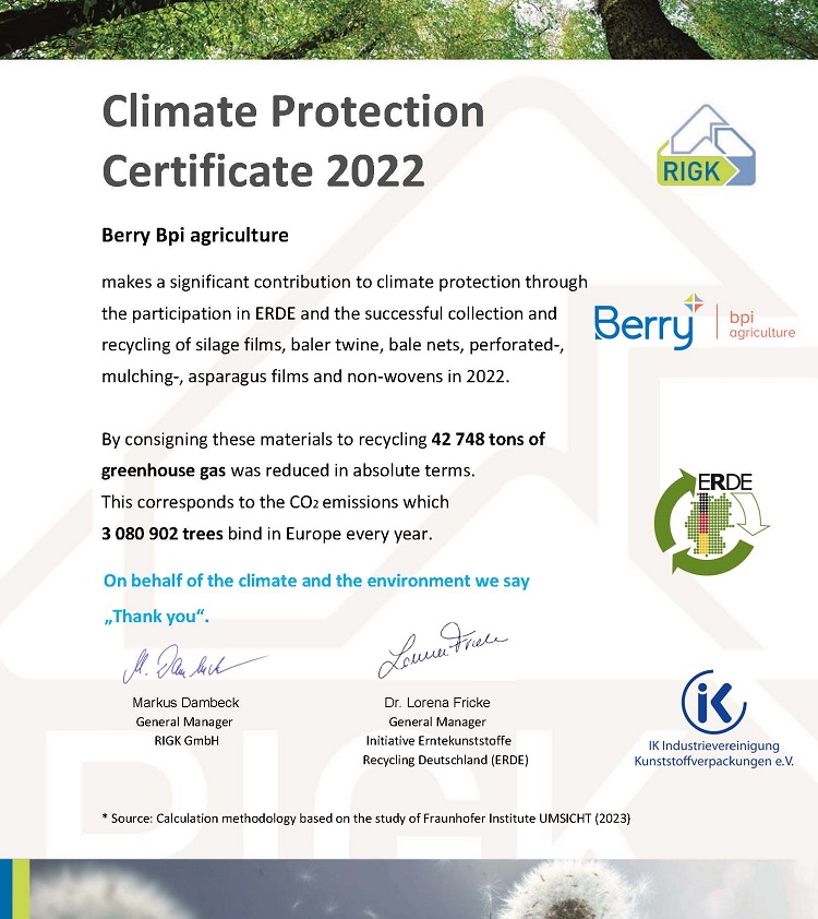 Berry Bpi Agriculture Climate Protection Certificate