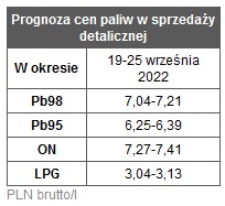 prognoza cen paliw