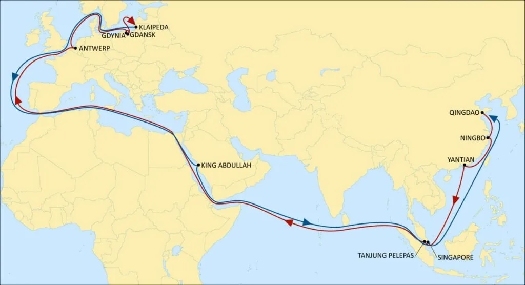 mapa eksportu morskiego