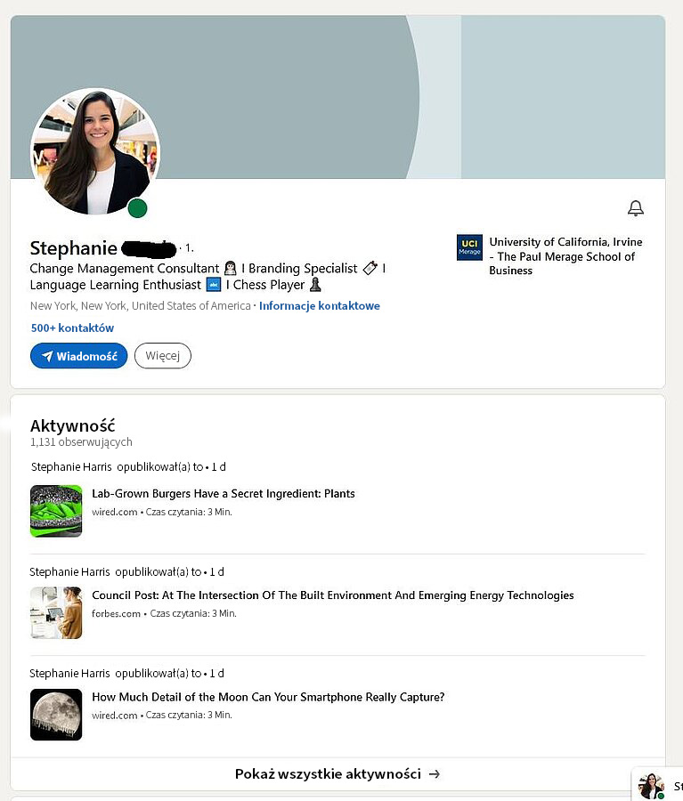 fake profil ze zdjęciem