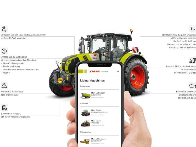 CLAAS odświeża cyfrową platformę klienta CLAAS connect i uruchamia aplikację na urządzenia mobilne