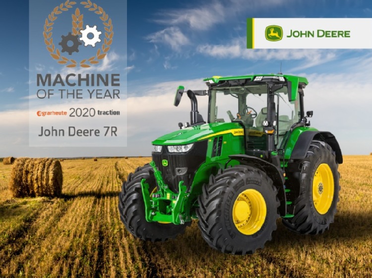 Nowy ciągnik John Deere 7R z nagrodą „Maszyna Roku 2020”