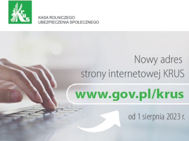 Od 1 sierpnia 2023 r. strona internetowa KRUS dostępna na platformie GOV.PL
