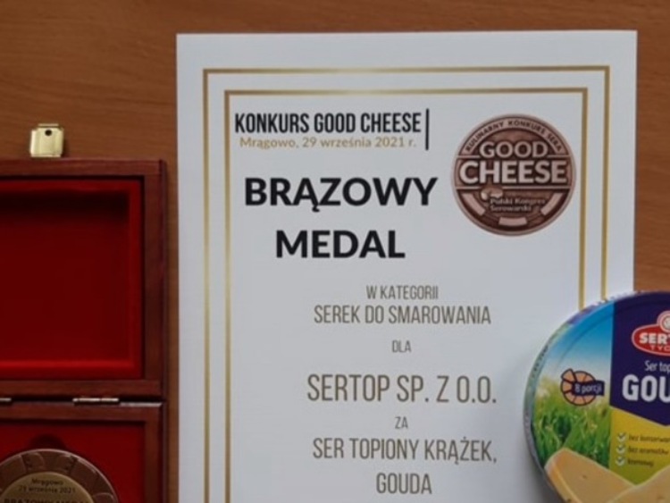 Gouda w krążku z brązowym medalem