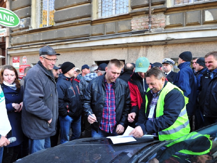 Protest rolników na ulicach Szczecina